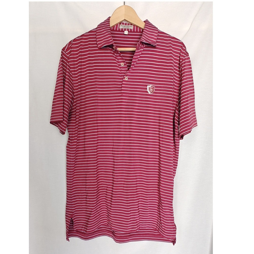 Peter Millar Polo Shirt Red White Blue Striped Summer Comfort MF24EK08S M